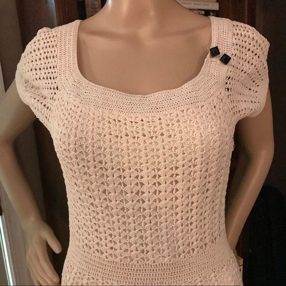 Vintage | Betsey Johnson | Cottagecore | Coquette | Lined Crochet Dress in Ivory - Picture 3 of 13